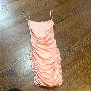 Lucy in the Sky Sleeveless Ruched Pink Bodycon Dress - worn once!